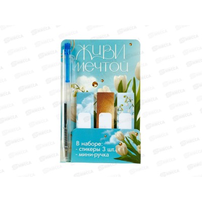 Набор под "Живи мечтой" (ручка+стикеры) 9879903 Набор под "Живи мечтой" (ручка+стикеры) 9879903