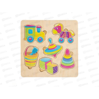 Игра развивающая деревянная "Игрушки" (21х21см) 00758 Игра развивающая деревянная "Игрушки" (21х21см) 00758