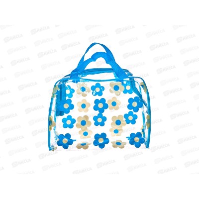 Косметичка "Леди стиль" ромашки голубой 24*9см 545-0165 Косметичка "Леди стиль" ромашки голубой 24*9см 545-0165