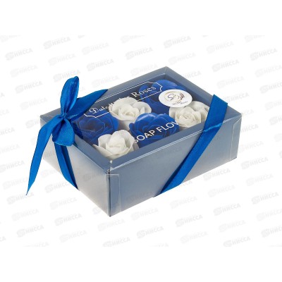 Набор мыльные розы 6шт белые и синие 6962323 Набор мыльные розы 6шт белые и синие 6962323