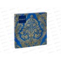 Салфетки 3 слойные 20 листов 33*33 Art Bouquet Royal (золото) на синем 37016*12