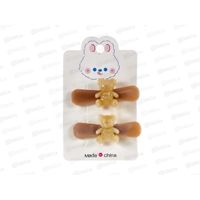 Зажим  д/волос &quotChocolate" 2шт молочный мишка 789-570