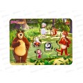 Игрушка деревянная "Буратино" Маша и Медведь, рамка-вкладыш, MASH-01  *20