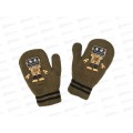 Варежки детские трикотажные M 2402-М т.зелен *10