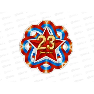 Магнит 23 февраля цветок ленты 833859