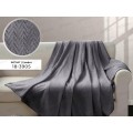 Плед Велсофт с тиснением Зигзаг 150*200 18-3905 Графит (Л)