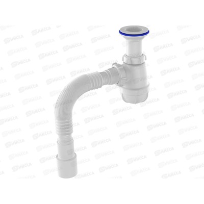 Сифон для кухни 1 1/2" х 40 удлин.горловина с гиб.трубой, PB0515 *30