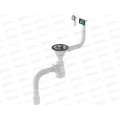 Сифон для мойки 3 1/2&quot х 40 с металлической решоткой, прямоуг/круг.перел., B0178 *20