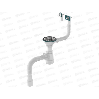 Сифон для мойки 3 1/2" х 40 с металлической решоткой, прямоуг/круг.перел., B0178 *20 Сифон для мойки 3 1/2" х 40 с металлической решоткой, прямоуг/круг.перел., B0178 *20