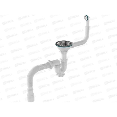 Сифон для мойки 3 1/2" х 40 с мет.реш., прямоуг/круг.перел., UB0139 *20