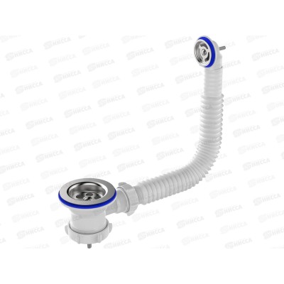 Выпуск 1 1/2" с мет. решеткой,  63ммс круг перелив, NV115 *45