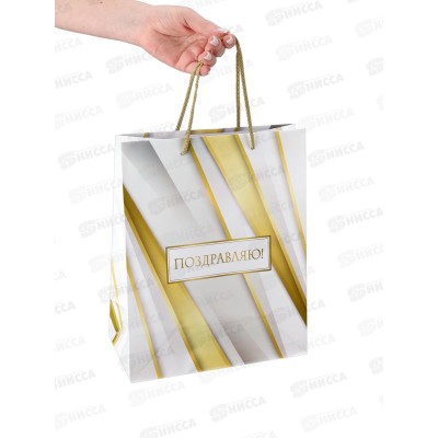 Пакет подарочный MI 26,4х32,7х13,6см Нежное поздравление, ПКП-1139 *12