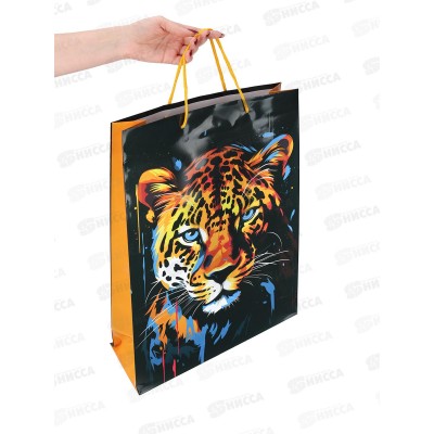 Пакет подарочный MI 32,4х44,5х10,2см Яркий леопард, ПКП-1149 *12