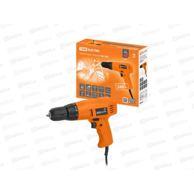 Шуруповерт сетевой СШ-280 280ВТ 12,5Нм БЗП шнур 3м Рубин 0104 TDM