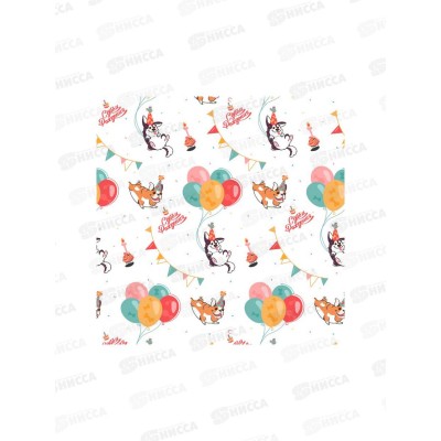 Бумага упаковочная Optima Собачка с шарами (10л,70*100см) УБ-8965 *25