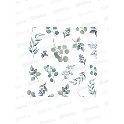 Бумага упаковочная MI Акварель листья (10л,70*100см) УБ-4456