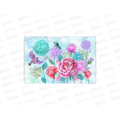 Доска разделочная Подставка под горячее Пионы и птички VL48-75 Доска разделочная Подставка под горячее Пионы и птички VL48-75