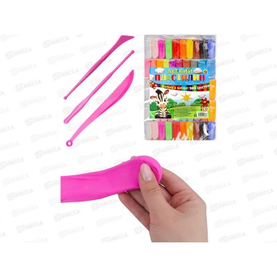 Масса для лепки. Легкий пластилин, 100цв, 3 стека, НД-1811 *18 Масса для лепки. Легкий пластилин, 100цв, 3 стека, НД-1811 *18