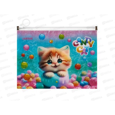 Папка на молнии deVENTE Candy Cat А5 180мкм 3072405 *12 Папка на молнии deVENTE Candy Cat А5 180мкм 3072405 *12