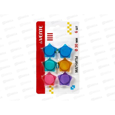 Магниты deVente 30мм 6шт, Stars ассорти 6021310 *24 Магниты deVente 30мм 6шт, Stars ассорти 6021310 *24