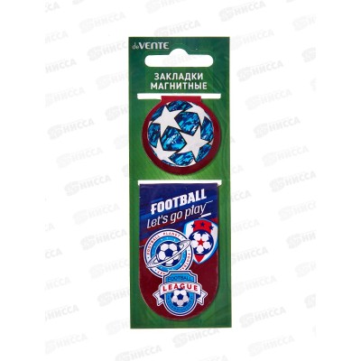 Набор закладок д/книг deVente Play Football 2шт 35мм 8065100