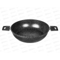 Жаровня со съемными ручками SA-BP03-28 Каменная Black 28см черная Жаровня со съемными ручками SA-BP03-28 Каменная Black 28см черная