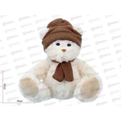 Игрушка ТМ &quotRelana" Мишка в шапочке и шарфике, 20см, RL24026-20