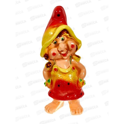 Фигура садовая из гипса "Гном-Клубничка" (520*220мм) арт.132 Фигура садовая из гипса "Гном-Клубничка" (520*220мм) арт.132