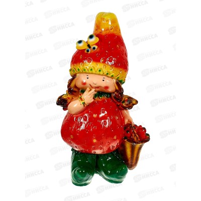 Фигура садовая из гипса &quotДевочка-Клубничка&quot (610*340мм) арт.126