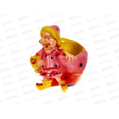 Кашпо &quotГном-клубничка с корзиной&quot (210*190мм) арт.189