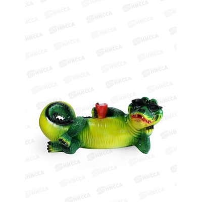Фигура садовая из гипса &quotКрокодил в очках&quot (210*410мм) арт.116