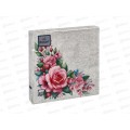 Салфетки 3 слойные 20 л истов 33*33 Art Bouquet Дикая роза new ,37350