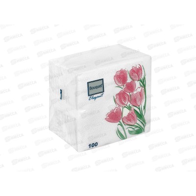 Салфетки 1 слойные 100 листов 24*24 Bouguet Elegant Розовые тюльпаны, 57379 *16 Салфетки 1 слойные 100 листов 24*24 Bouguet Elegant Розовые тюльпаны, 57379 *16