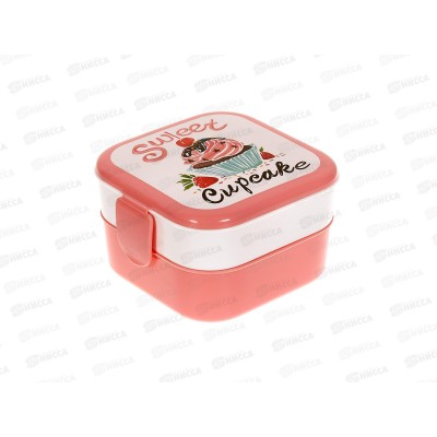 Контейнер д/обеда 0,4+0,4л капкейки М1232 *12 Контейнер д/обеда 0,4+0,4л капкейки М1232 *12