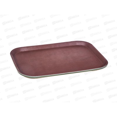 Поднос прорезиненный 45,5*35,5см Коричневый антискользящий КТ-АП-12ПК