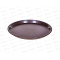 Поднос прорезиненный Д30,0см круг Коричневый антискользящий КТ-АП-3КК