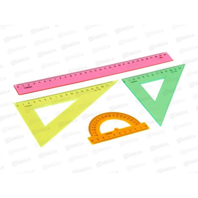 Набор геометр. Hatber большой цветной ассорти 04309 *12