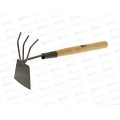 Рыхлитель комбинированный 3-х зубый+мотыжка long с деревянной ручкой, порошковая окраска, 24-06-029
