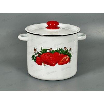 Кастрюля 5,5л цилиндр широкая декор с пластм кнопкой С1617.3