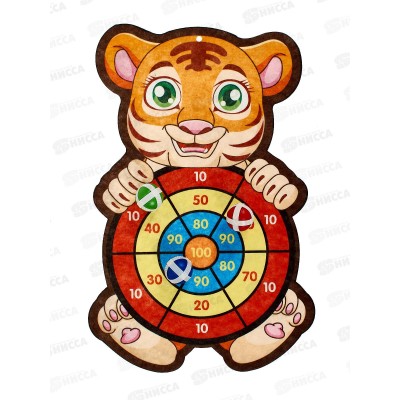 Дартс №3355-13 "Тигруша" с шариками липучками, пакет 49*34*3,5 Дартс №3355-13 "Тигруша" с шариками липучками, пакет 49*34*3,5