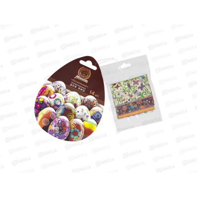 Термопленка для яиц ПВХ "Пасхальная" 2шт по 7 наклеек 17077 Marmiton