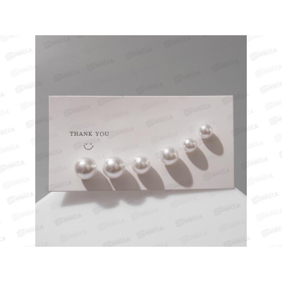 Пуссеты "Жемчужные" 3 пары ротация белый 10606176 Пуссеты "Жемчужные" 3 пары ротация белый 10606176