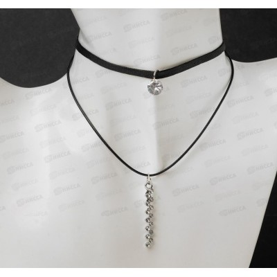 Чокер &quotДве нити&quot ступенька из страз 5514736