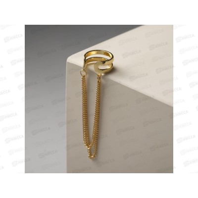 Серьги "Кафф" две полоски с цепочками 6244740 Серьги "Кафф" две полоски с цепочками 6244740