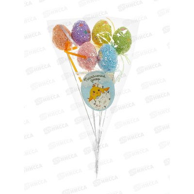 Декор пасхальный &quotЯйцо посыпка цветы&quot 6шт 946235