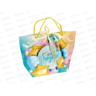 Пакет подарочный-сумка С днем рождения, m, PВM-115897-НВ, 390087  *12