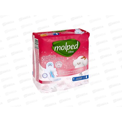 Molped прокладки ультротонские с крыл ночные 7шт 7625  *18