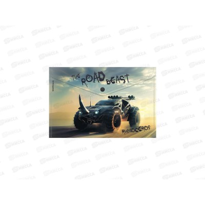 Папка-конверт пл. на кнопке EK Road Beast А4, асс. 63510 *12