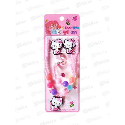 Набор бижут дет бусы+брасл+зажим+кольцо №10431 в асс