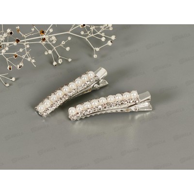 Заколка-Уточка жемчуг стразы №10032 (уп 2шт) Заколка-Уточка жемчуг стразы №10032 (уп 2шт)